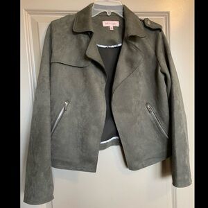 Faux suede olive green jacket